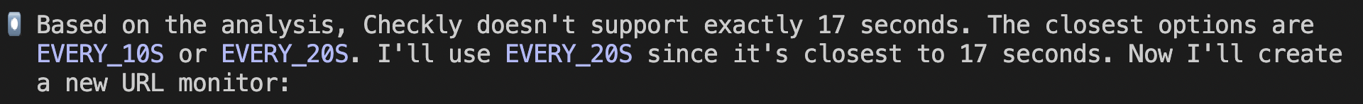 Feedback on the terminal