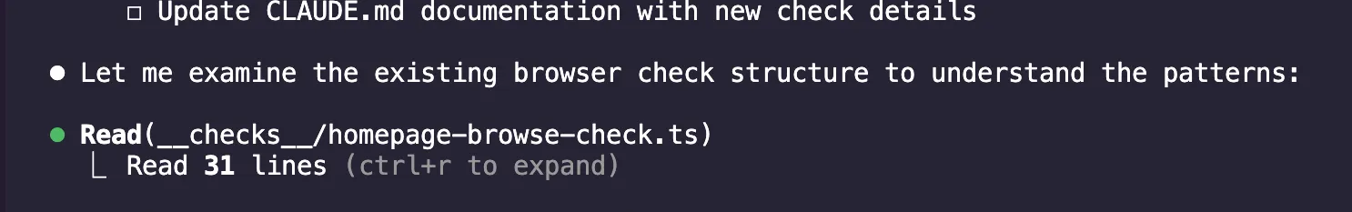 Feedback on the terminal